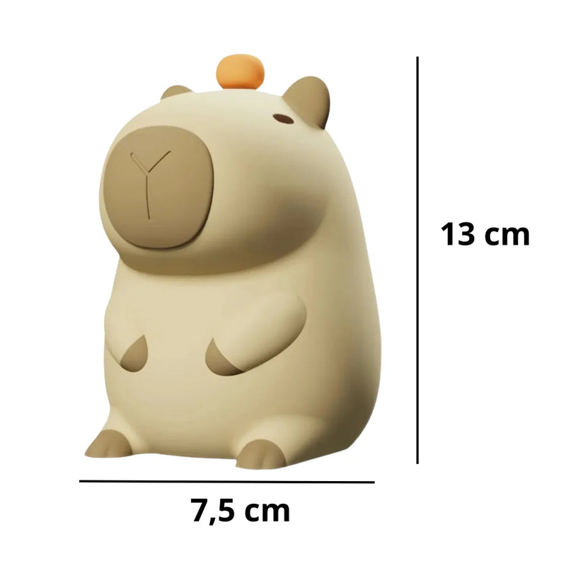 Luminária Silicone Capivara Noturna Recarregável USB Touch Sleep Night Tiktok Abajur Criança