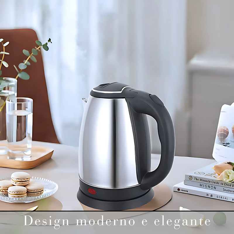 Chaleira Elétrica Inox Atacama Unitermi 1.8L – 1800W de Potência, Base 360º, Desligamento Automático e Design Moderno, 220v