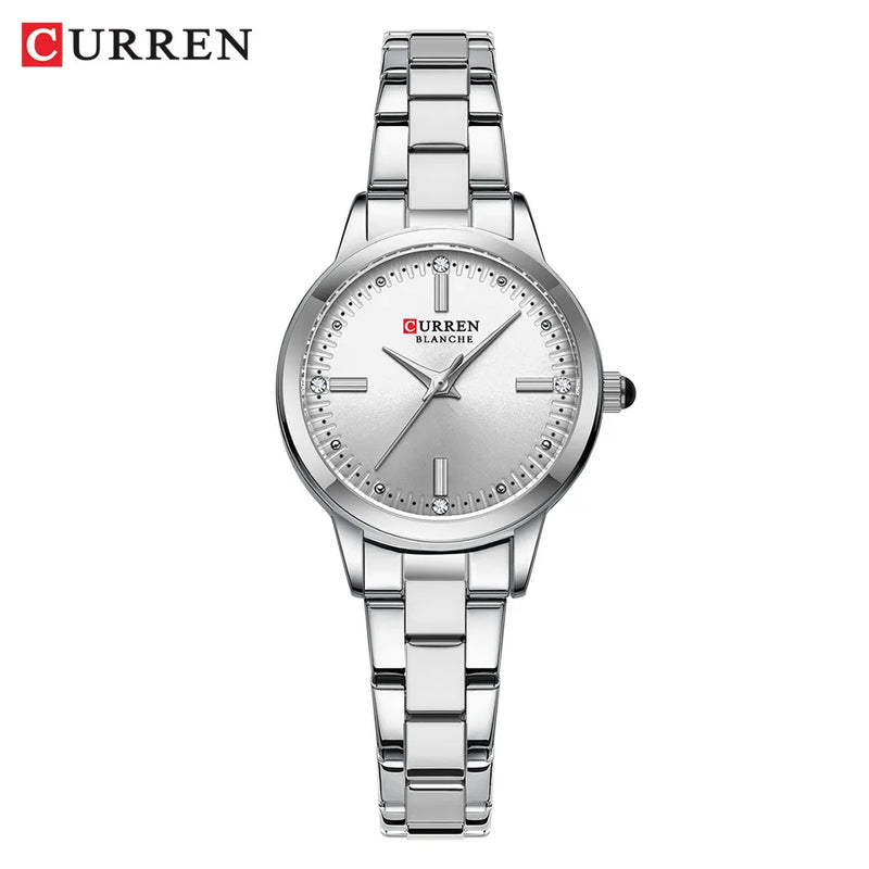 CURREN Relógio de quartzo original para mulheres moda elegante relógios femininos de aço inoxidável à prova d'água relógio de pulso feminino
