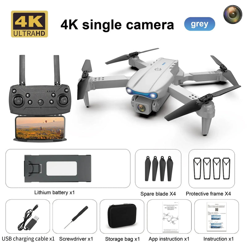 Profissional mini drone e99 hd 4k câmera dobrável wifi fpv rc fotografia aérea quadcopter rc helicóptero brinquedo das crianças presente