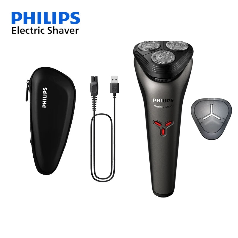 Philips s1113 barbeador elétrico carga usb lâmina powercut de aço inoxidável lâmina tripla cabeça flutuante masculino barbear rápido aparador de barba
