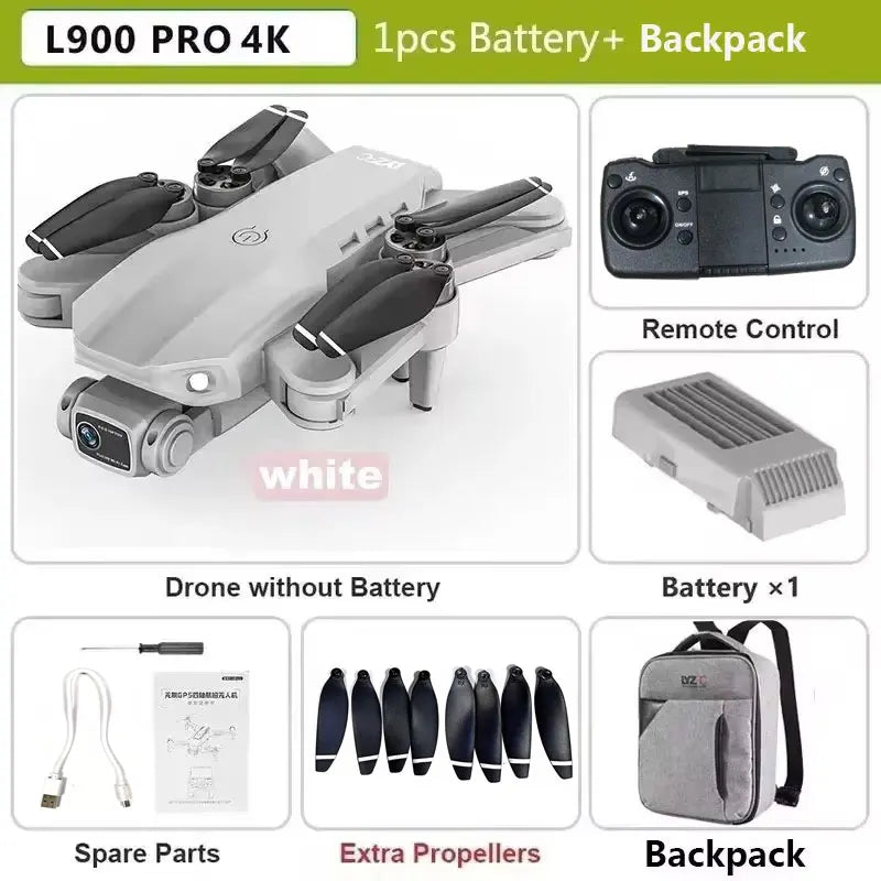 L900 Pro SE MAX GPS Drone 4K Câmera HD dupla profissional 5G WIFI 360 ° Motor sem escova para evitar obstáculos Rc FPV Quadcopter Dron