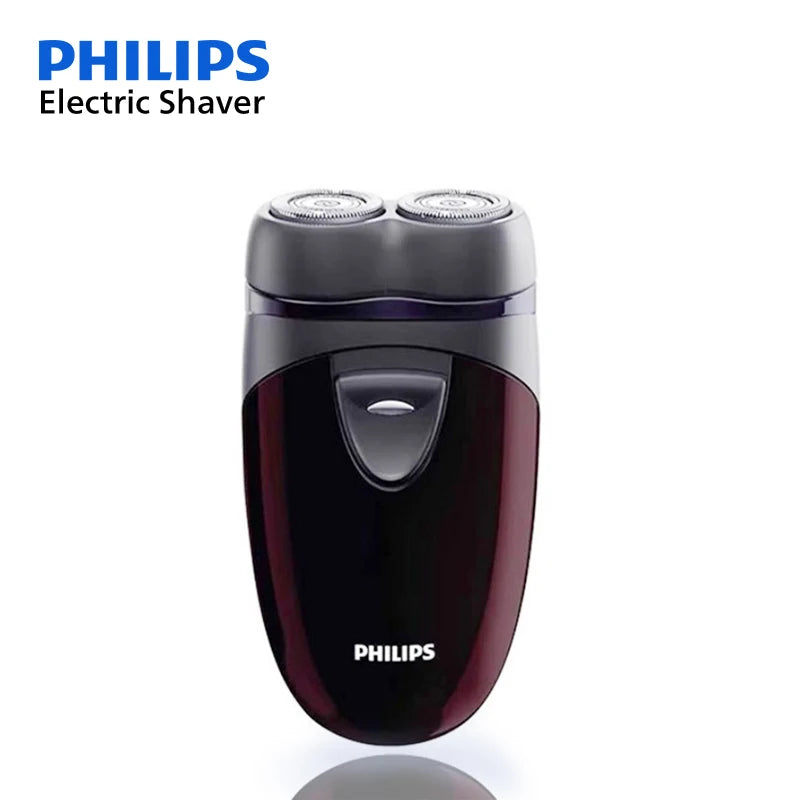 Philips barbeador elétrico pq206 bateria mini tamanho portátil aparelho de barba masculino aliciamento duplo cabeça cortador navalha flutuante