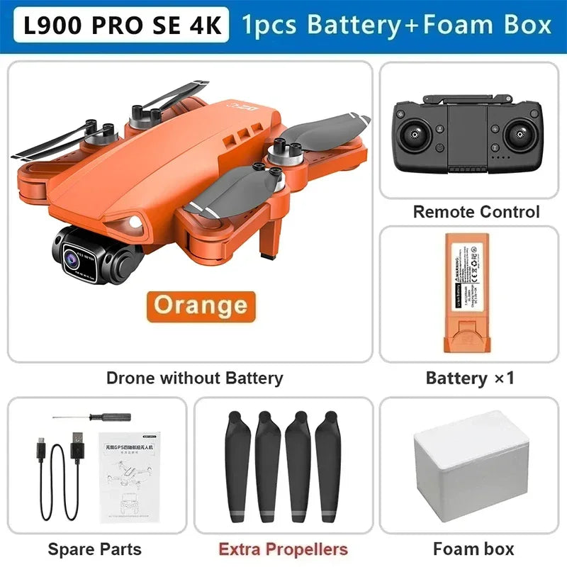 L900 Pro SE MAX GPS Drone 4K Câmera HD dupla profissional 5G WIFI 360 ° Motor sem escova para evitar obstáculos Rc FPV Quadcopter Dron
