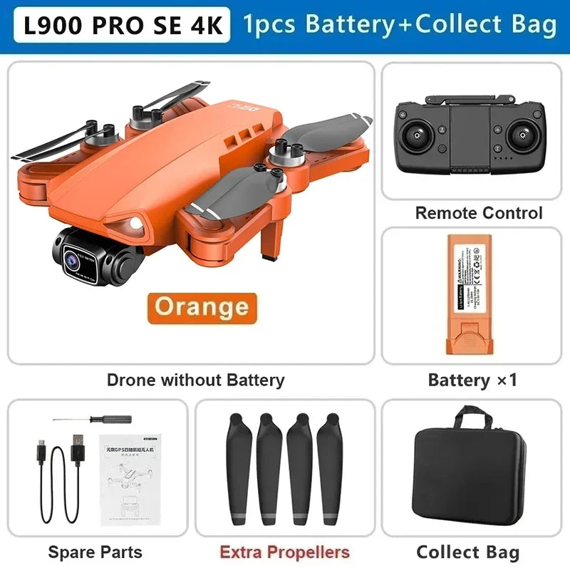 L900 Pro SE MAX GPS Drone 4K Câmera HD dupla profissional 5G WIFI 360 ° Motor sem escova para evitar obstáculos Rc FPV Quadcopter Dron