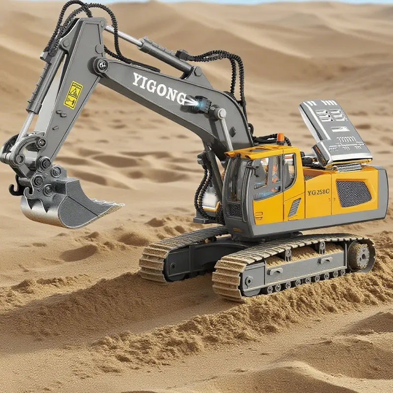 Crianças rc carro brinquedos 2.4ghz controle remoto liga escavadeira caminhão basculante bulldozer veículo de construção elétrica presentes para meninos meninas