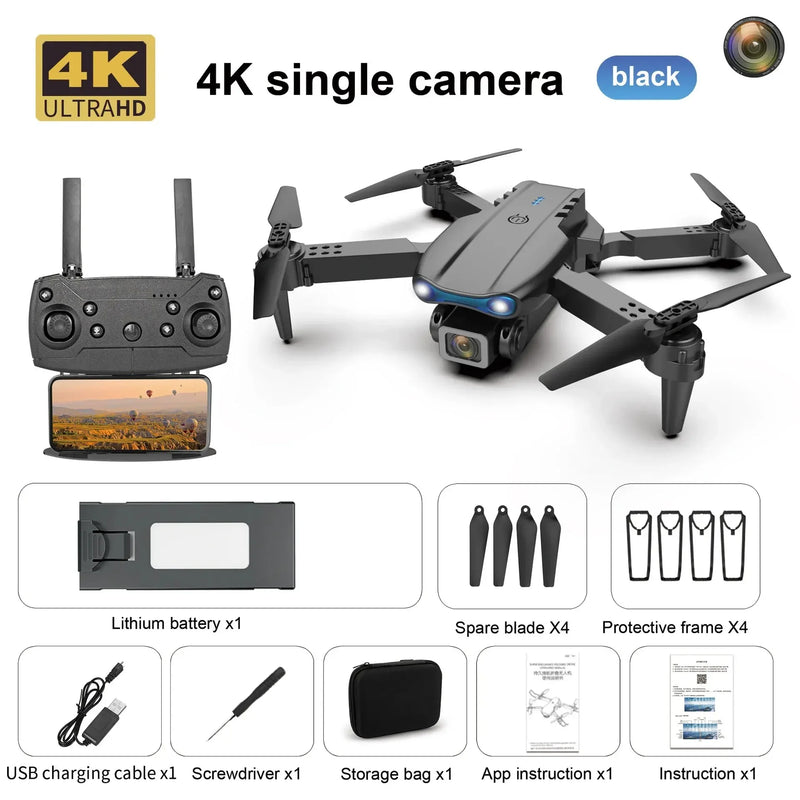 Profissional mini drone e99 hd 4k câmera dobrável wifi fpv rc fotografia aérea quadcopter rc helicóptero brinquedo das crianças presente