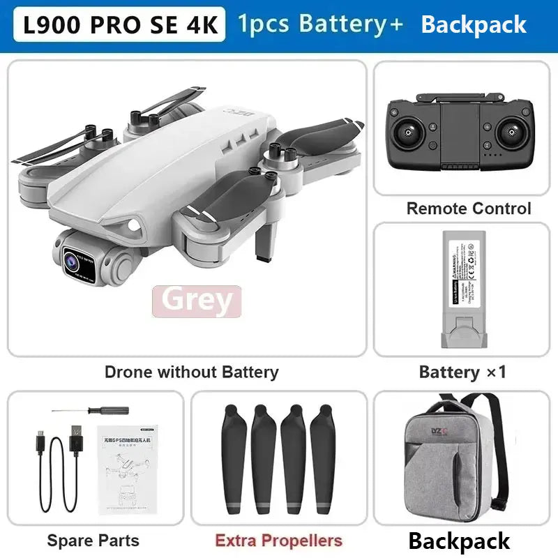 L900 Pro SE MAX GPS Drone 4K Câmera HD dupla profissional 5G WIFI 360 ° Motor sem escova para evitar obstáculos Rc FPV Quadcopter Dron
