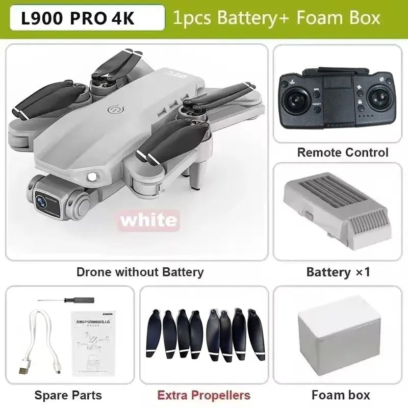 L900 Pro SE MAX GPS Drone 4K Câmera HD dupla profissional 5G WIFI 360 ° Motor sem escova para evitar obstáculos Rc FPV Quadcopter Dron