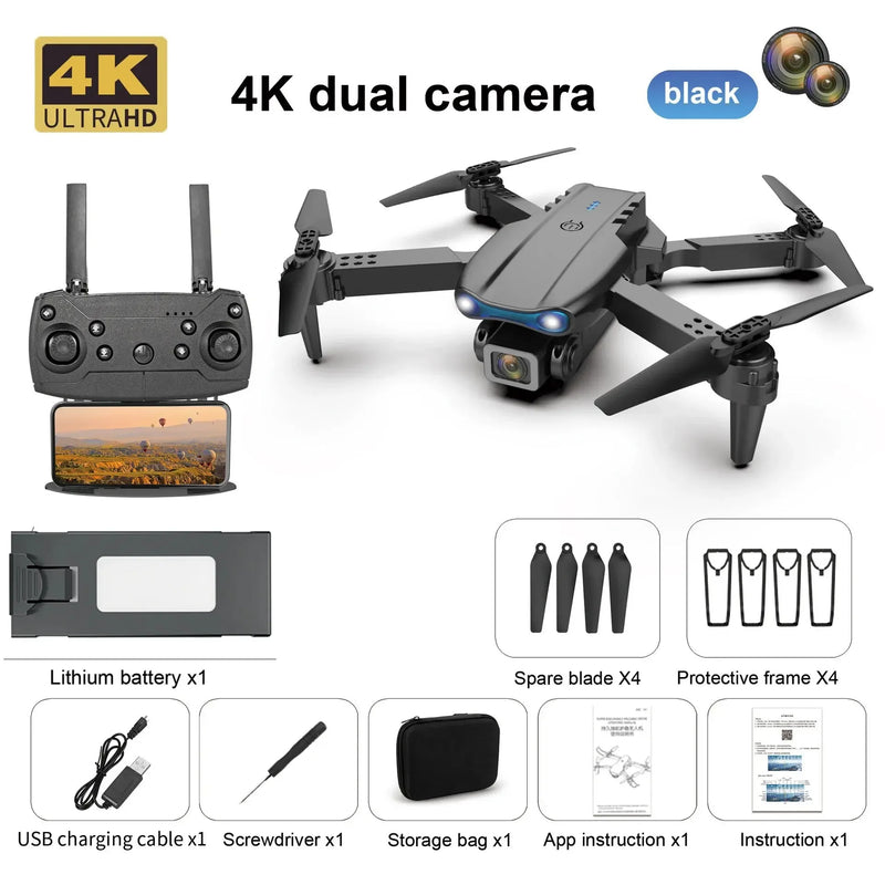 Profissional mini drone e99 hd 4k câmera dobrável wifi fpv rc fotografia aérea quadcopter rc helicóptero brinquedo das crianças presente