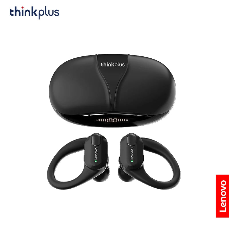 Fones de ouvido esportivos sem fio originais Lenovo XT80 com microfones, display de energia LED, som estéreo de alta fidelidade Bluetooth 5.3 TWS Fones de ouvido