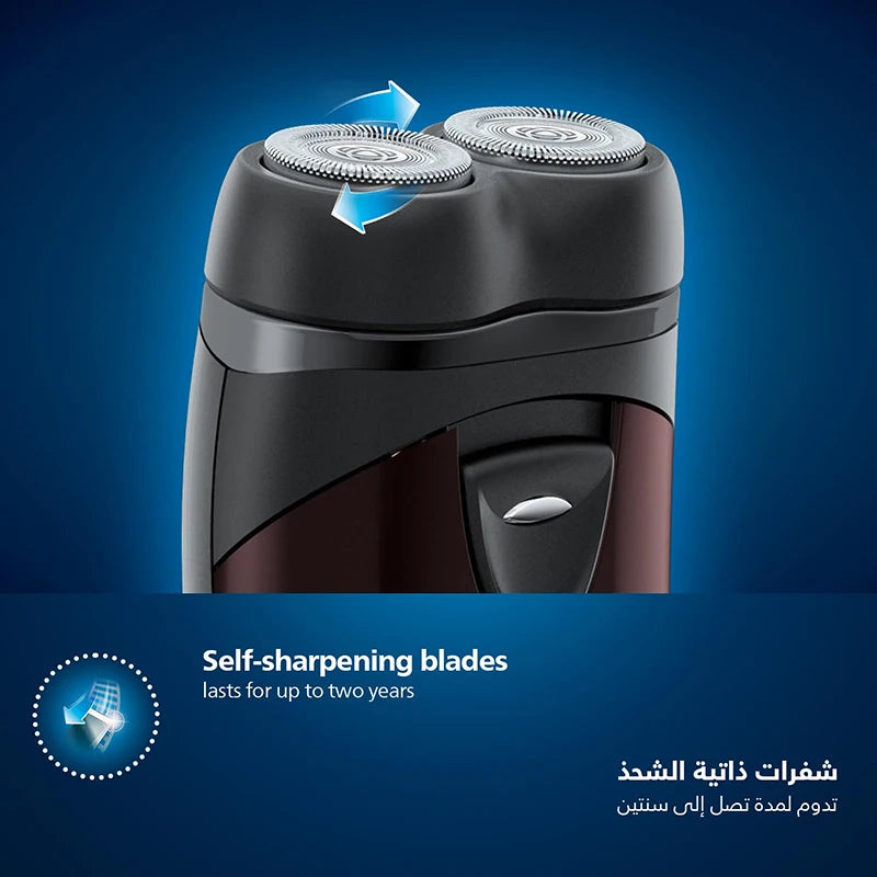 Philips barbeador elétrico pq206 bateria mini tamanho portátil aparelho de barba masculino aliciamento duplo cabeça cortador navalha flutuante