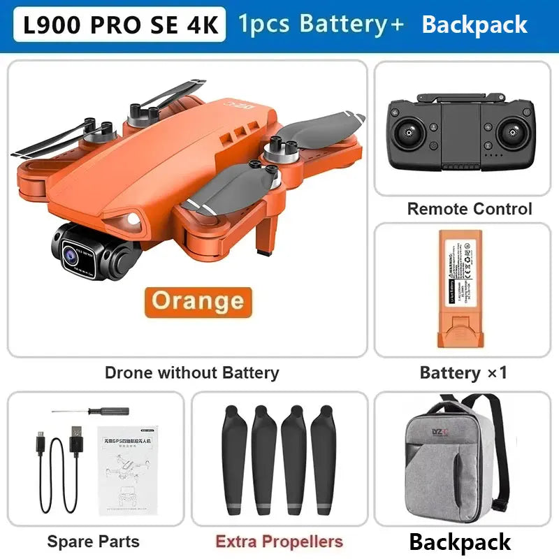 L900 Pro SE MAX GPS Drone 4K Câmera HD dupla profissional 5G WIFI 360 ° Motor sem escova para evitar obstáculos Rc FPV Quadcopter Dron