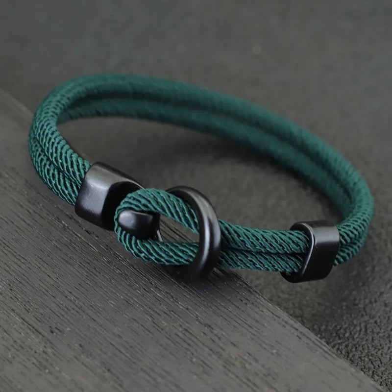Moda corda pulseira masculina dupla camada de acampamento ao ar livre braclet homme acessórios sobrevivência paracord braslet presente para ele