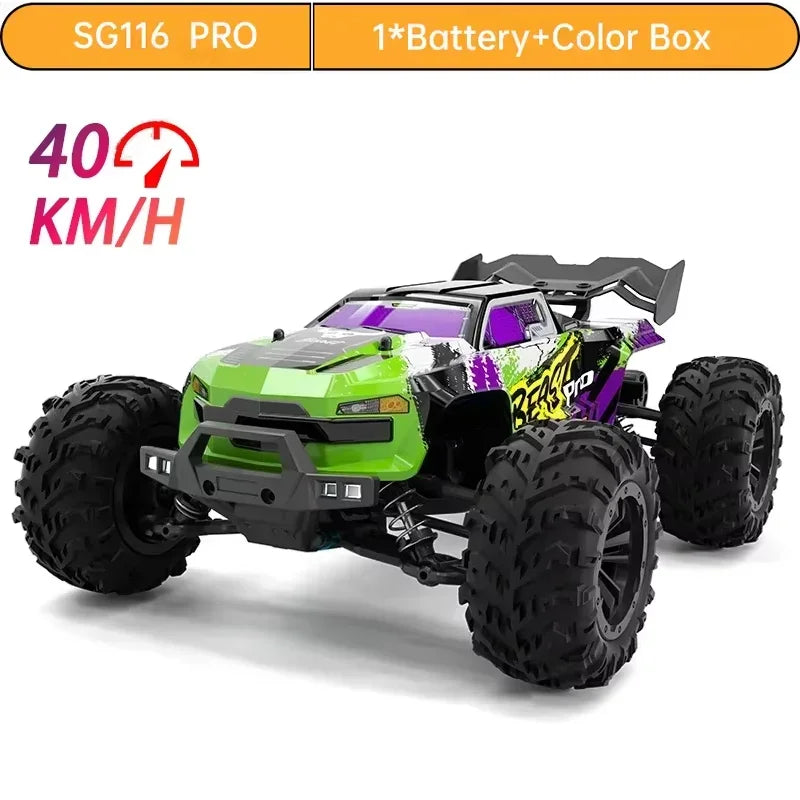 Novo sg116 max/pro rc carro sem escova 4wd carro 80 km/h carro de corrida profissional 2.4g alta velocidade fora de estrada deriva carros brinquedo de controle remoto