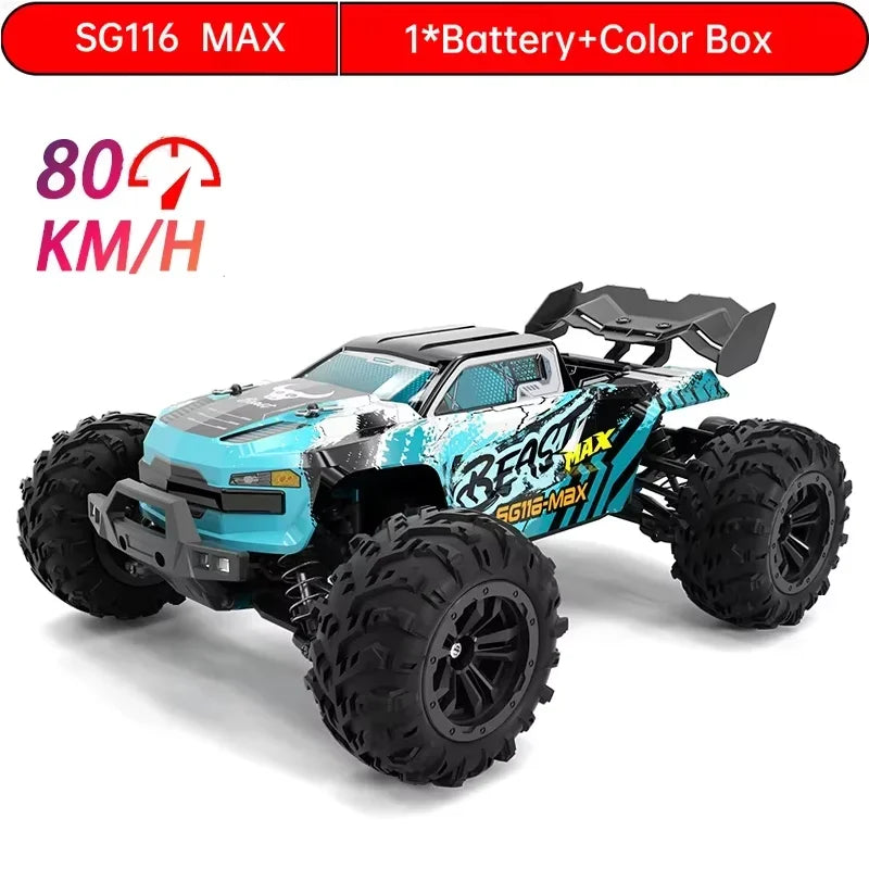Novo sg116 max/pro rc carro sem escova 4wd carro 80 km/h carro de corrida profissional 2.4g alta velocidade fora de estrada deriva carros brinquedo de controle remoto
