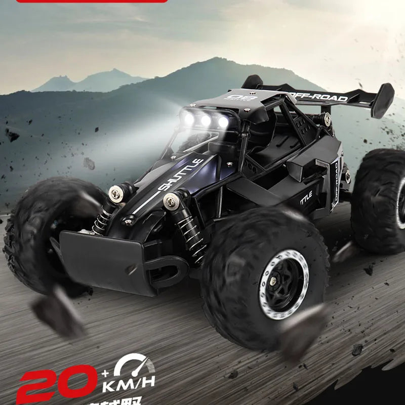 Novo carro rc 1:16 2wd com luz led 2.4g 20 km/h alta velocidade fora de estrada escalada carro de controle remoto brinquedo presentes para meninos meninas crianças