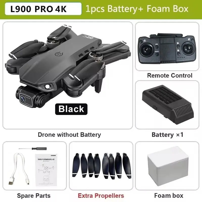L900 Pro SE MAX GPS Drone 4K Câmera HD dupla profissional 5G WIFI 360 ° Motor sem escova para evitar obstáculos Rc FPV Quadcopter Dron