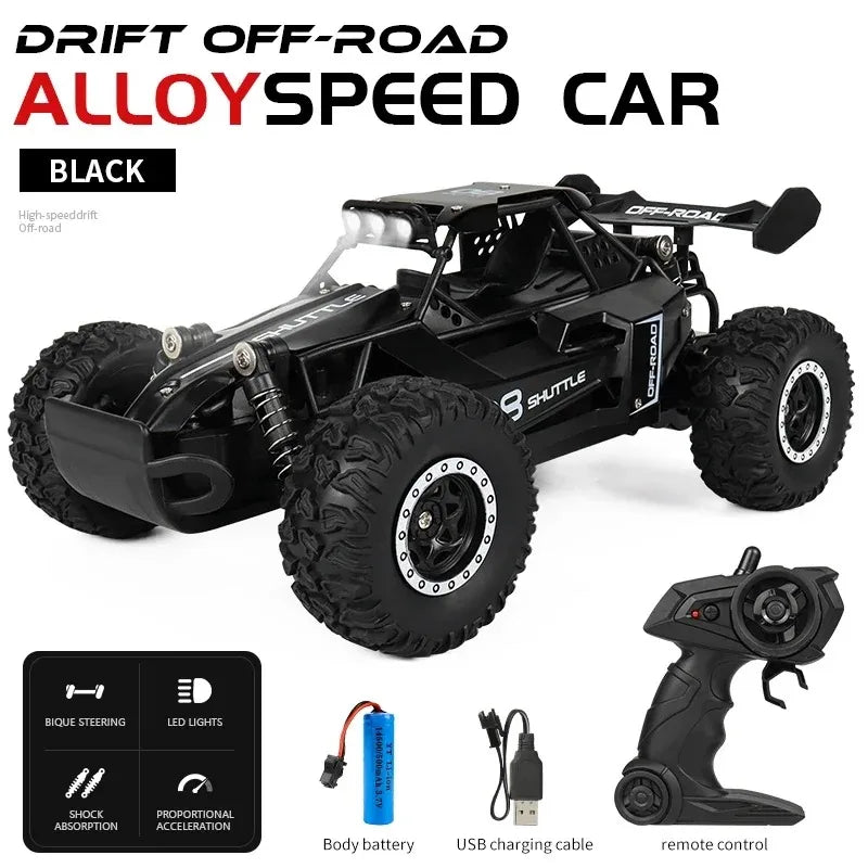 Novo carro rc 1:16 2wd com luz led 2.4g 20 km/h alta velocidade fora de estrada escalada carro de controle remoto brinquedo presentes para meninos meninas crianças