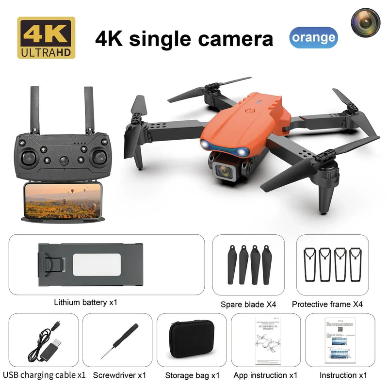 Profissional mini drone e99 hd 4k câmera dobrável wifi fpv rc fotografia aérea quadcopter rc helicóptero brinquedo das crianças presente
