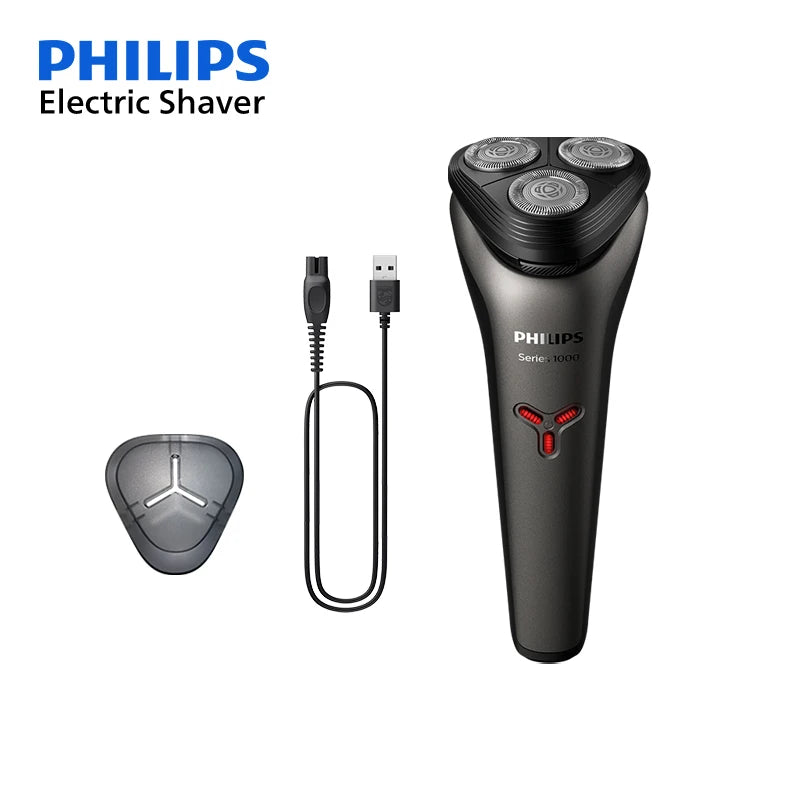 Philips s1113 barbeador elétrico carga usb lâmina powercut de aço inoxidável lâmina tripla cabeça flutuante masculino barbear rápido aparador de barba