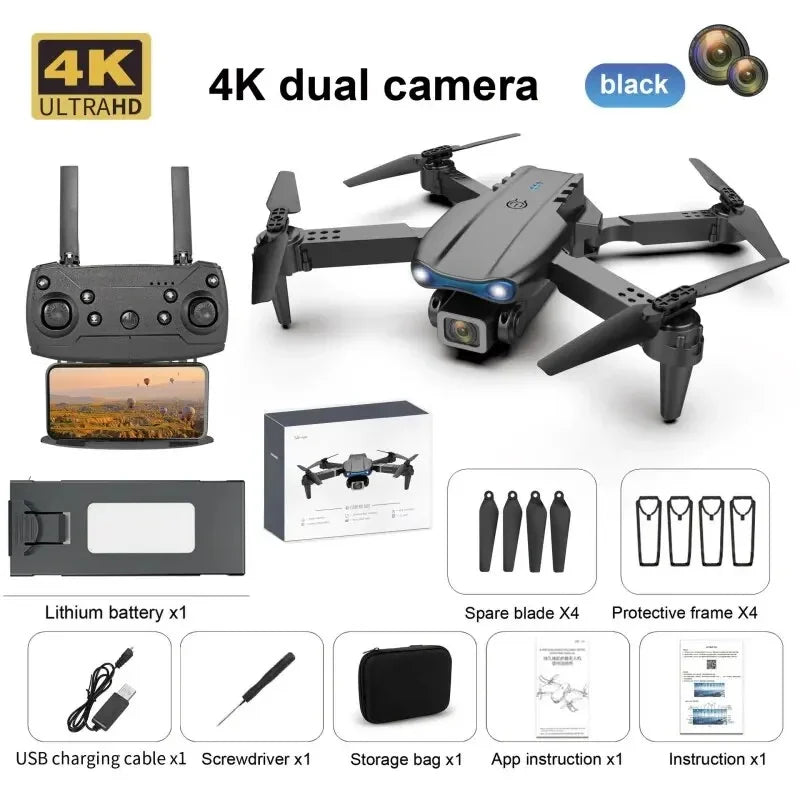 Profissional mini drone e99 hd 4k câmera dobrável wifi fpv rc fotografia aérea quadcopter rc helicóptero brinquedo das crianças presente