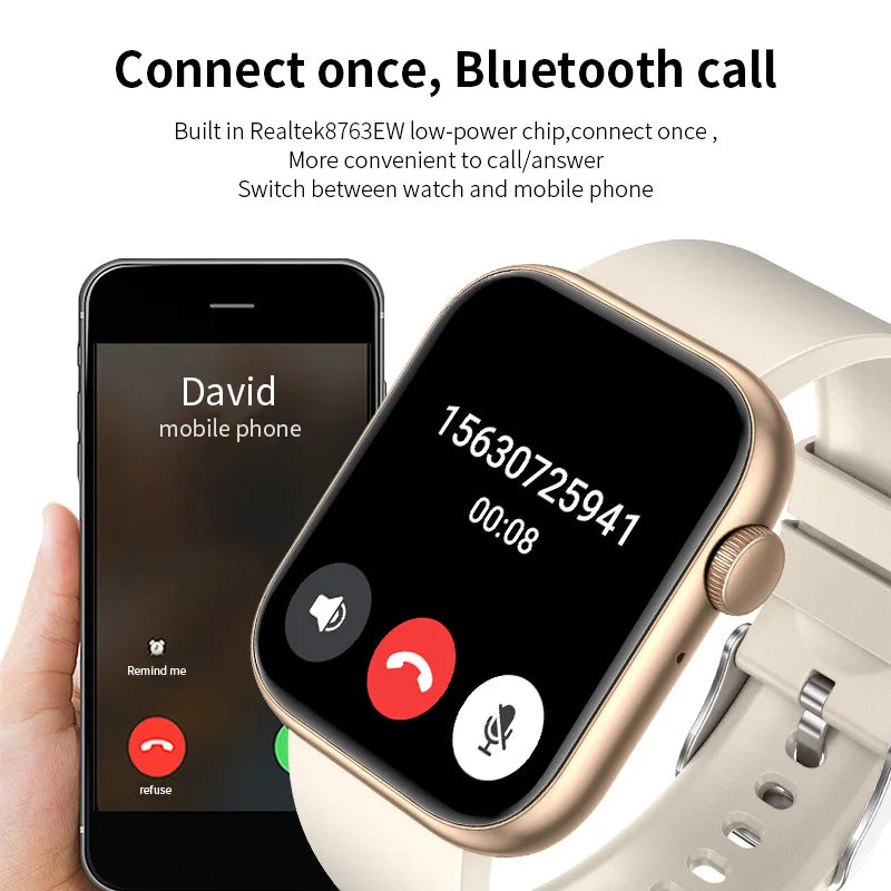 LIGE-Relógio inteligente para homens e mulheres, carregamento sem fio Smartwatch, chamadas Bluetooth, pulseira de fitness, relógio personalizado, novo, 2025