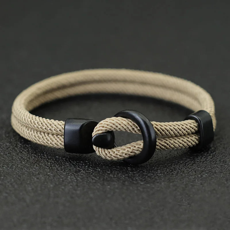 Moda corda pulseira masculina dupla camada de acampamento ao ar livre braclet homme acessórios sobrevivência paracord braslet presente para ele
