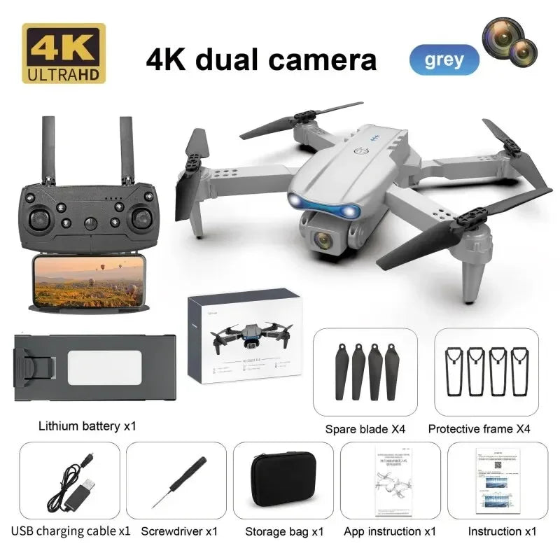 Profissional mini drone e99 hd 4k câmera dobrável wifi fpv rc fotografia aérea quadcopter rc helicóptero brinquedo das crianças presente