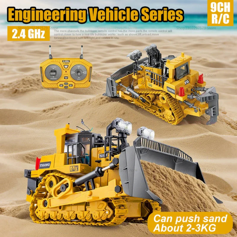 Crianças rc carro brinquedos 2.4ghz controle remoto liga escavadeira caminhão basculante bulldozer veículo de construção elétrica presentes para meninos meninas