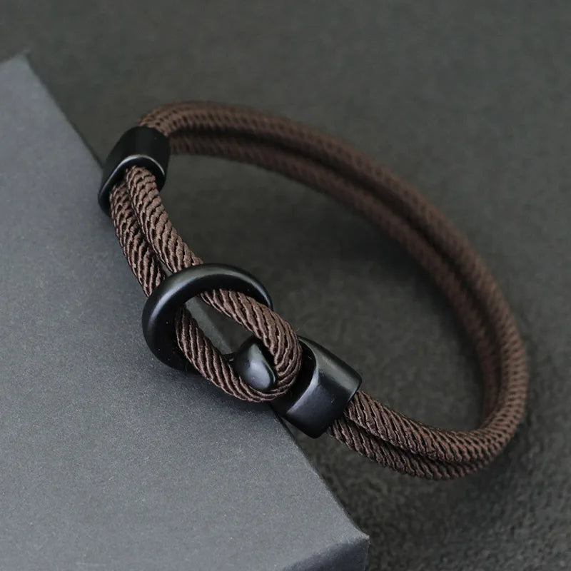 Moda corda pulseira masculina dupla camada de acampamento ao ar livre braclet homme acessórios sobrevivência paracord braslet presente para ele