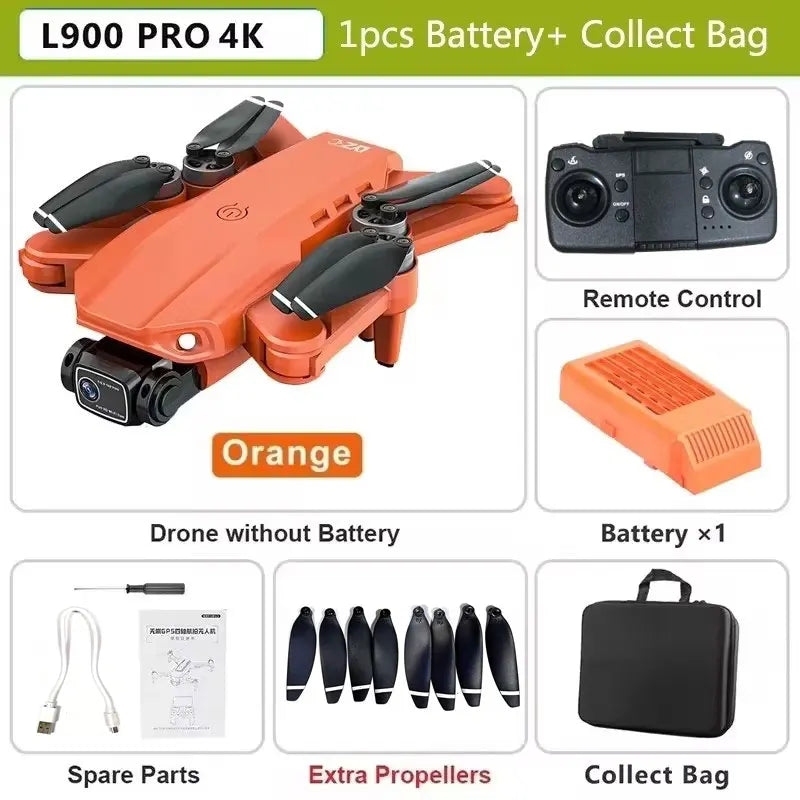 L900 Pro SE MAX GPS Drone 4K Câmera HD dupla profissional 5G WIFI 360 ° Motor sem escova para evitar obstáculos Rc FPV Quadcopter Dron