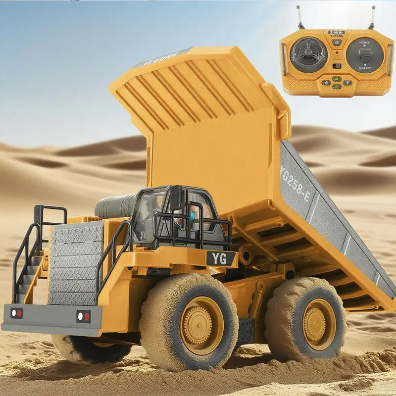Crianças rc carro brinquedos 2.4ghz controle remoto liga escavadeira caminhão basculante bulldozer veículo de construção elétrica presentes para meninos meninas