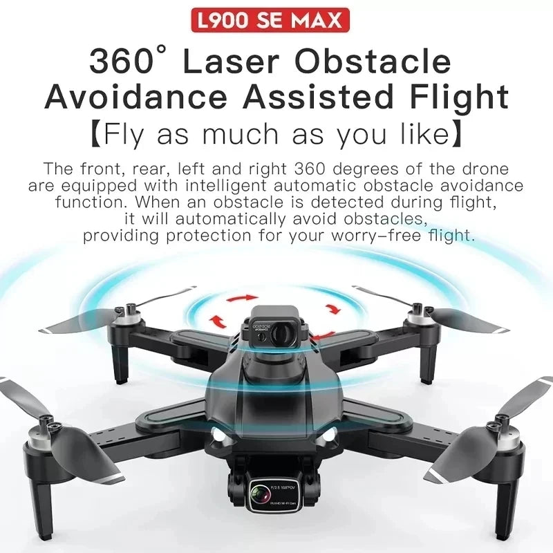 L900 Pro SE MAX GPS Drone 4K Câmera HD dupla profissional 5G WIFI 360 ° Motor sem escova para evitar obstáculos Rc FPV Quadcopter Dron