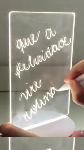 Luminaria Led Escrever De Caneta Lousa Quadro Mesa Anotacoes presente dia dos namorados
