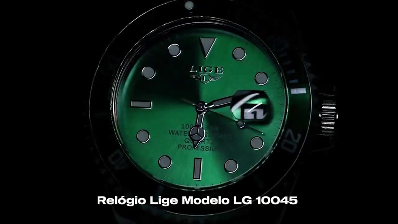 Relógio Lige LG10045 Original Masculino De Luxo Ponteiros Luminosos Pulseira De Metal Com Caixa