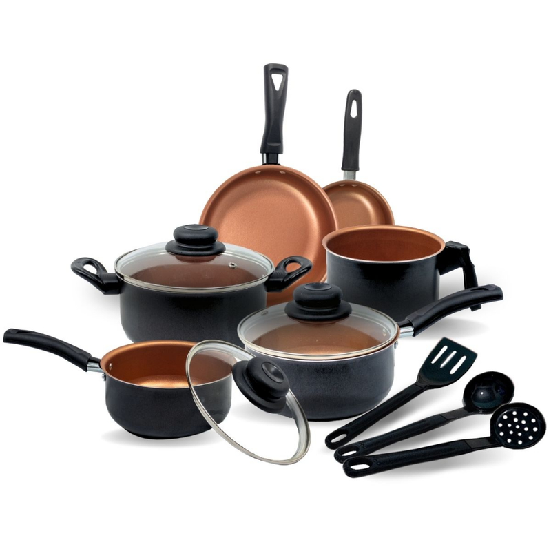 Jogo Panela Caçarola Conjunto Kit 9 Pçs Antiaderente Tampa Vidro Teflon