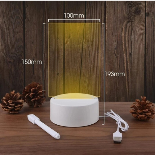 Luminaria Led Escrever De Caneta Lousa Quadro Mesa Anotacoes presente dia dos namorados