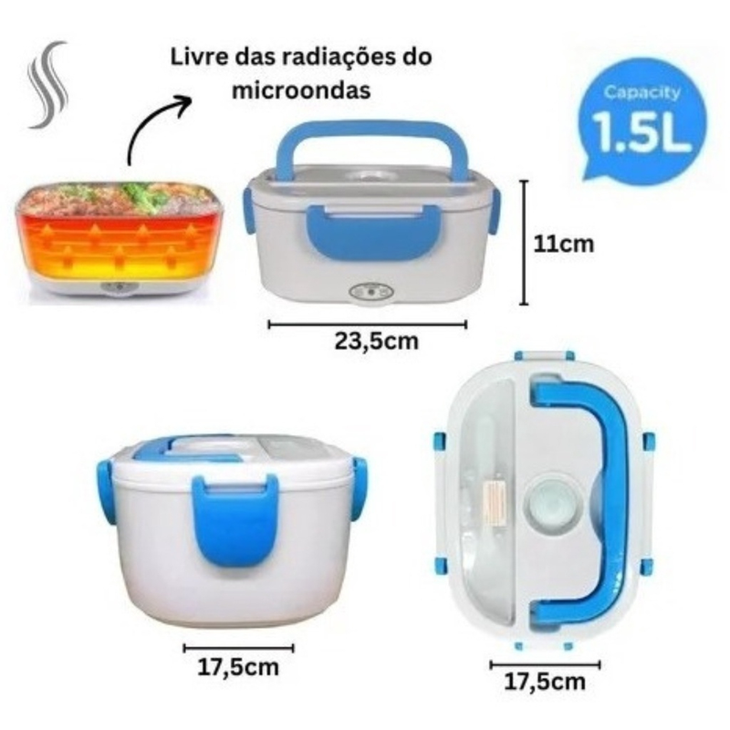 Marmita Elétrica Veicular Tomada Bivolt 110V/220V E 12V/24V - Marmita Térmica Para Comida