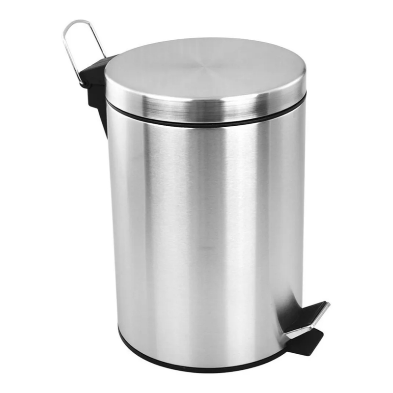Vittak Lixeira Inox 3L 5L ou 12 Litros Cesto de Lixo Removível Balde Pedal Aço Inoxidável Redonda Multiuso