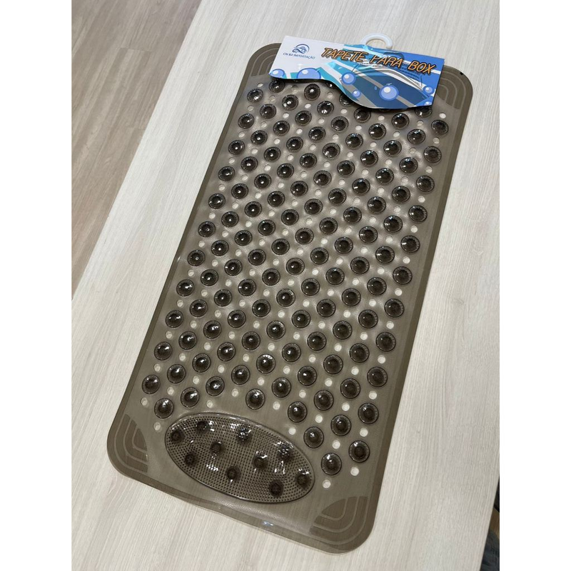 Tapete Para Box Retangular Massagem Pés Relaxante Banheiro Antiderrapante Com Ventosa