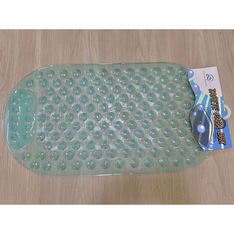 Tapete Para Box Retangular Massagem Pés Relaxante Banheiro Antiderrapante Com Ventosa