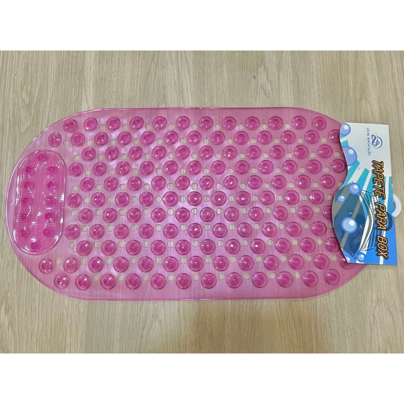 Tapete Para Box Retangular Massagem Pés Relaxante Banheiro Antiderrapante Com Ventosa