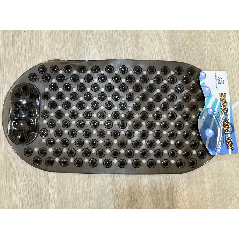 Tapete Para Box Retangular Massagem Pés Relaxante Banheiro Antiderrapante Com Ventosa