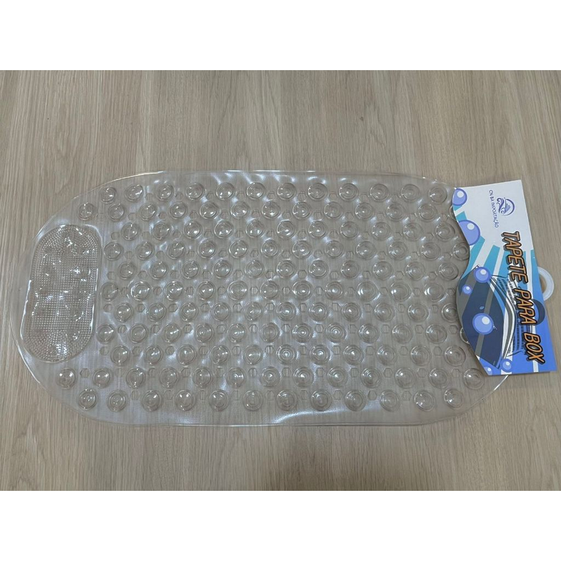 Tapete Para Box Retangular Massagem Pés Relaxante Banheiro Antiderrapante Com Ventosa