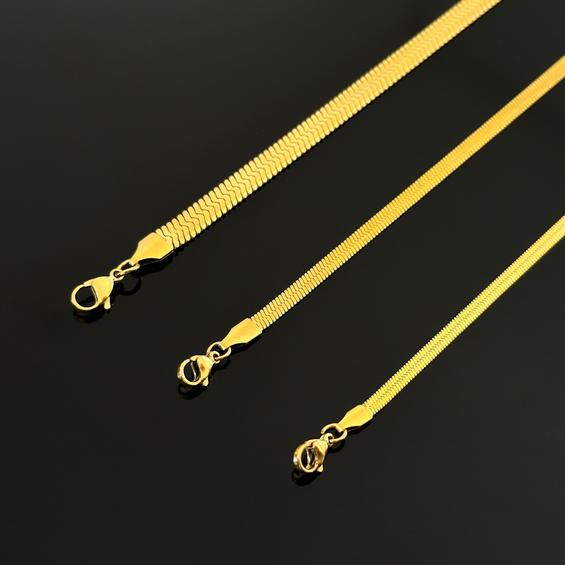Pulseira masculina malha fina ouro 18K Aço Inoxidável unissex