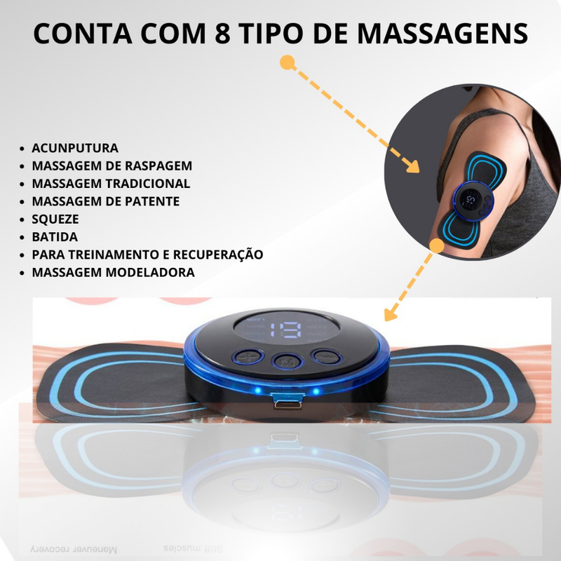 Mini Massageador EMS Estimulador Elétrico De Pescoço Portátil Para Alívio Da Dor Muscular Cervical