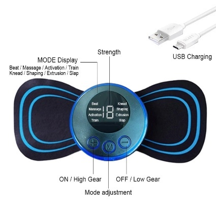 Mini Massageador EMS Estimulador Elétrico De Pescoço Portátil Para Alívio Da Dor Muscular Cervical