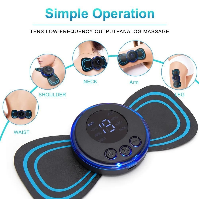 Mini Massageador EMS Estimulador Elétrico De Pescoço Portátil Para Alívio Da Dor Muscular Cervical