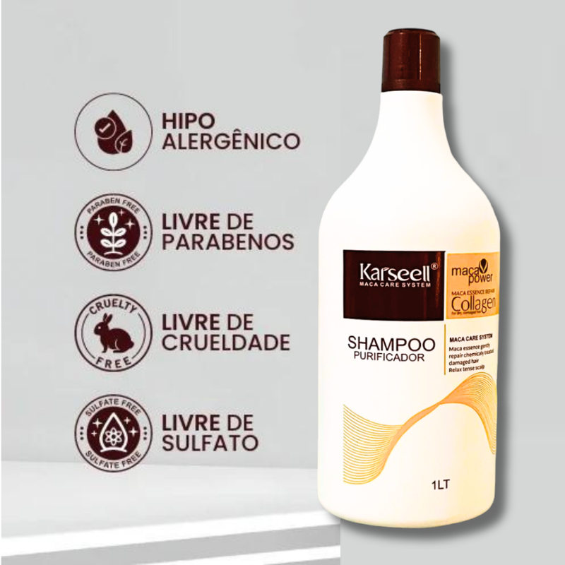 Shampoo e Condicionador Karseell Collagen Original + Mascara de Hidratação 500g Óleo 60ml